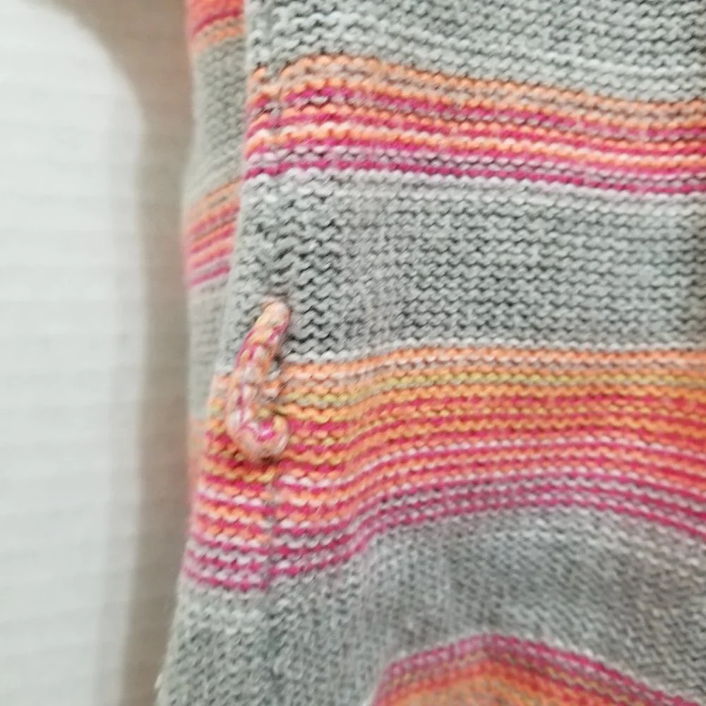 Justice cardigan 10 open front sweater striped fair isle tribal knit